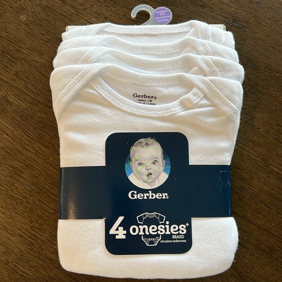 NEW Gerber Short Sleeve Onesies 4 pack NEWBORN - Picture 5 of 9